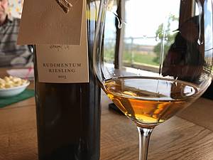 A jeho dílem je i tato neuvitelná záleitost. Rudimentum Riesling... Víno, které tak njak neplánovan zapomenuto zstalo pár let ve dvou devných sudech bez jakéhokoli zásahu a pidání ehokoli. Autentická vína asi nejsou filosofií vinaství Sonberk, nicmén tohle se povedlo. Je to jednorázová výborná zábava a já jsem moc rád, e jsme mli monost toto víno ochutnat.